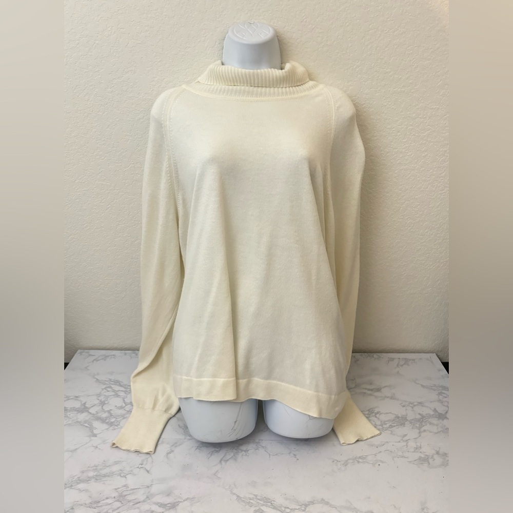 VTG Royal Jeff Long Sleeve Cowl Neck Sweater Women’s L Ivory Knit Acrylic​​